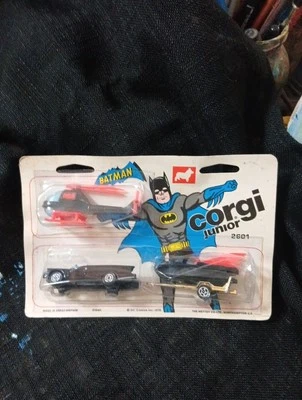 1976 Corgi Jnr. Batmobile, Boat,Trailer  And Batcopter Sealed Mettoy Co.,DC... - Image 1 of 4