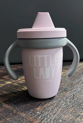 Bella Tunno Happy Sippy Cup Transition Sippy Cup Rosa y Gris 'Little Lady' Foto 1 de 4