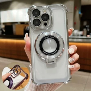 For iPhone 15 Pro Max 14 13 12 11 Luxury Magnetic Holder Shockproof Case Cover - Picture 1 of 17