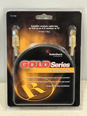 BRAND NEW RadioShack 15-1542 Gold Series Coaxiel Cable 6-Feet {1.8m} - Image 1 of 4