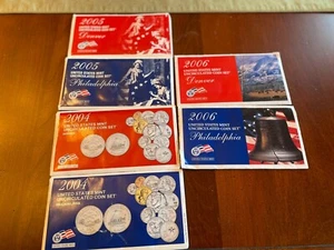 Lot of 3 P&D uncirculated US Mint Sets 2004, '05 & '06 in envelopes as shown - Picture 1 of 1
