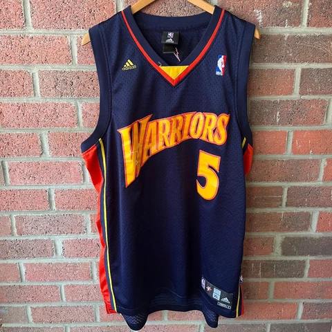 Vintage Baron Davis Golden State Warriors Navy Blue Adidas Jersey Size XL Cover