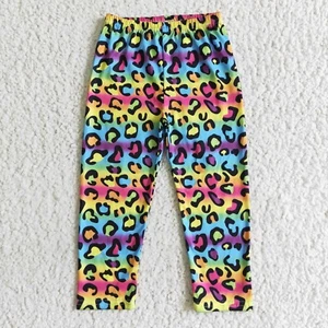 Girls Colorful Leopard Print Leggings - Picture 1 of 1