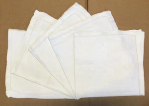 Vintage White Damask Linen Table Napkins Set Of 5-19.5” Square Embossed Floral - Picture 1 of 6
