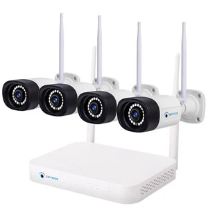 WLAN Funk Video Überwachungssystem Set 10 CH NVR 5MP IP Kamera Außen Mikrofon - Bild 1 von 28