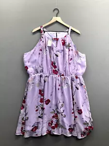 Mini abito donna viola Maurices floreale scollo a V senza maniche nuovo con etichetta taglia 2" - Foto 1 di 15