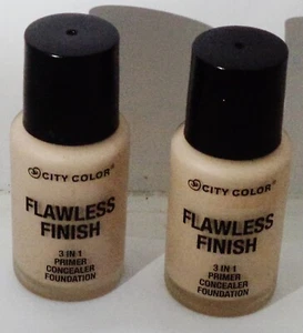 2 CITY COLOR FLAWLESS FINISH 3 In 1 Foundation NATURAL Sealed HTF RARE - Picture 1 of 1