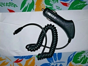 CAR CELL PHONE CHARGER/ COILED CORD LIGHTED POWER BUTTON FITS LG ANDROID - Zdjęcie 1 z 6