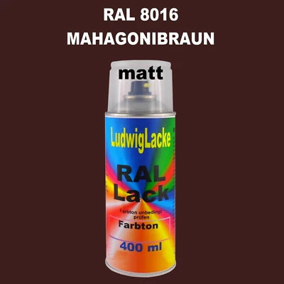 Spraydose Matt 400ml Ral 8016 Mahagonibraun Metall Holz Papier Glas - Bild 1 von 4