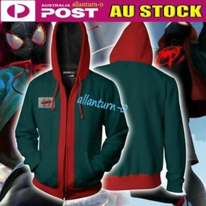 Spiderman Into the Spider Verse Coat Miles Morales Hoodie Zipper Sweatshirts NEW - Picture 1 of 4