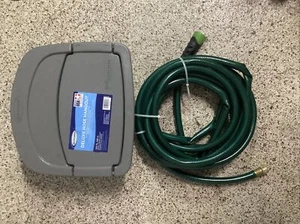 Suncast Deluxe Garden Hose Hangout & Storage Compartment + 25’ Lightweight Hose - Picture 1 of 8