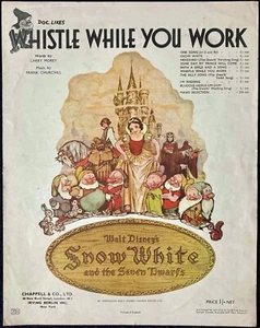 Snow White Seven Dwarfs Original Sheet Music Whistle While You Work Disney 1937 - Picture 1 of 4
