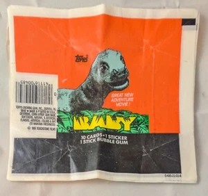 VINTAGE 1985 TOPPS BABY DINOSAUR MOVIE CARD STICKER EMPTY WAX PACK WRAPPER DINO - Picture 1 of 4