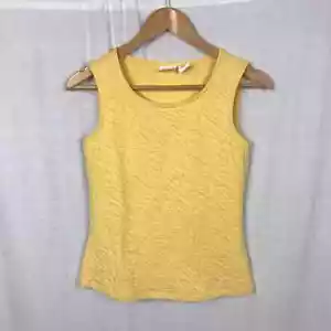 C&C California Women's Textured Scoop Neck Tank Top Yellow Cotton Blend Size XS - Picture 1 of 5