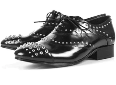 TOPSHOP PREMIUM GENUINE LEATHER STUDDED BROGUES FLAT SHOES UK 4 EUR 37 US 6.5 - Image 1 of 4