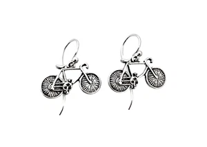 BIKE Sterling Silver Earrings~Bike EARRINGS~Gifts for Bikers - Picture 1 of 7