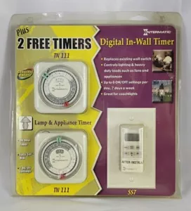 Nuovo Sigillato Intermatic 2 Timer Plus Timer Digitale Modello PD4D120 (TN111-SS7) BELLO - Foto 1 di 2