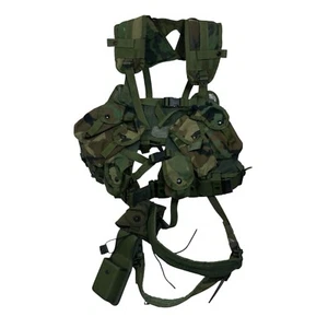 US Military Enhanced Tactical Load Bearing Woodland Camo Vest w Pouches - Picture 1 of 12