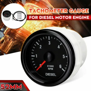 2" 52mm Electrical Tachometer Gauge 0-6000RPM LED Display Meter for Diesel Motor - Picture 1 of 7