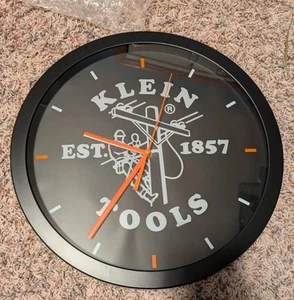 Klein Tools Shop Garage Wall Analog Clock Black Red Hands Lightpole 1857 - Picture 1 of 3