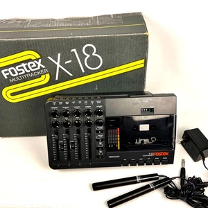 Multitracker Fostex X-18 presque comme neuf avec boîte, adaptateur secteur et micros EC-1 - Photo 1/10