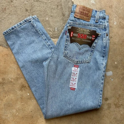 New 90s Vintage Levis 550 Jeans Light Wash Relaxed Fit Tapered Leg Womens Size 8 - Image 1 of 4