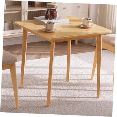  Mesa de Comedor de Bambú, Mesa de Comedor Cuadrada para 27.6"L x 27.6"W x 29.5"H Natural Foto 1 de 4
