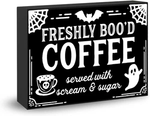 Halloween Deko Kaffeebar Deko süßes Gespenst frisch Boo’D Kaffeebar Hallow - Bild 1 von 12