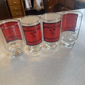 Vintage Rare OLE MISS REBELS Full Set Of 4 Beer Glasses COLONEL REB VG 70s Rare - Bild 1 von 11