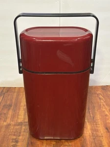 Vintage MoMA Decor 545 Burgundy 2 Bottle Wine Tote Complete with Cooler Brick - Imagen 1 de 17