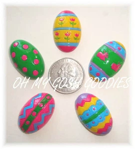 5 PIEZAS OMG EASTER EGG-CEPCIONAL HUEVOS EN ZIGZAG RESINAS BRILLANTES ESPALDA PLANA 4 ARCO DE PELO - Imagen 1 de 1