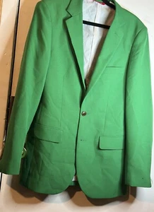 Shinesty Mens 38 R Green Blazer 2 Button 7 Pockets Christmas St Patrick’s Day - Picture 1 of 12