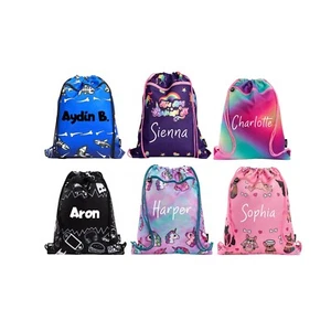 Fringoo borsa con cordino personalizzata per bambini con tasca con cerniera borsa da bagno in PE - Foto 1 di 60