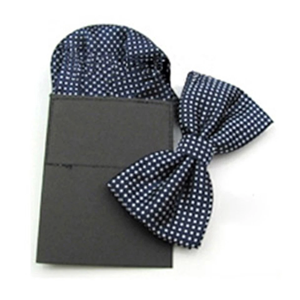Pañuelo para hombre pajarita bolsillo cuadrado conjunto lunares blancos pajarita pañuelo Foto 1 de 1