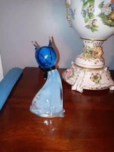 Escultura de figuras de gato de cristal MURANO italiana de mediados de siglo - Imagen 1 de 5