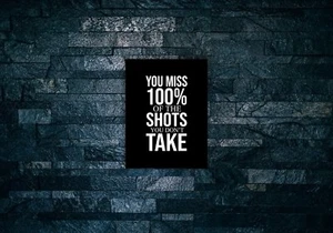 You miss 100% of shots You Don't Take Canvas PreStretched Office Motivational - Picture 1 of 1