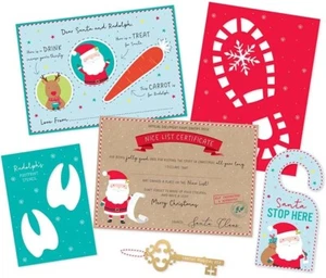 Christmas Eve Pack Nice List Certificate Santa Placemat Key Footprint Stencil - Picture 1 of 2