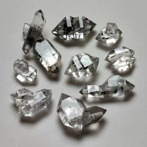 12g/9pcs11-26mm Black Phantom Herkimer Diamond Quartz Crystal Reiki Healing 1298 - Picture 1 of 5