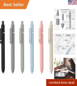 Quick-Drying Gel Ink Pens - 6 Pack Fine Point Aesthetic Writing Essentials - Picture 1 of 9
