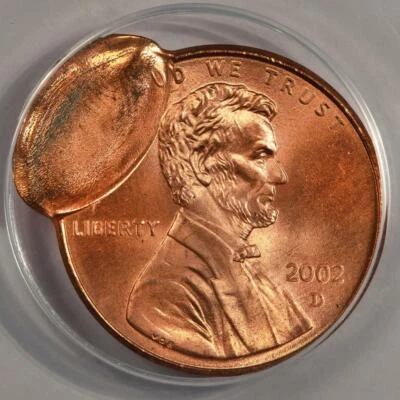2002 D ANACS MS64 RD Double Struck 2nd 85% Off Center Cent Mint Error Rare Date - Image 1 of 4
