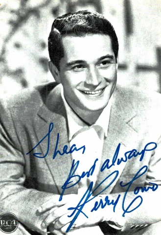 Perry Como Original Signature On Card No. 6947a Cover