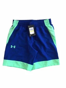 NWT Under Armour Boys Blue & Lime Green Basketball Shorts Size M - Picture 1 of 4