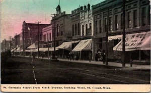 St. Cloud, MN St. Germain Street from Sixth Avenue Postcard Divided Back Posted - Picture 1 of 2
