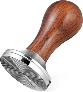 Premium Pressing Pressure Tamper Espresso Coffee Tamper Wood Handle 53mm - Picture 1 of 9