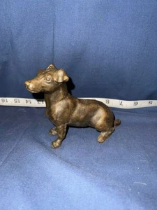 Jack Russell Terrier Statuetta Vintage Bronzo Fuso Freddo - Seduta - Foto 1 di 6