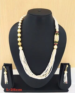 Indian fashion jewelry Kriya Moti Mala Set Bollywood Ethnic Gold Plated jewelry - Picture 1 of 1