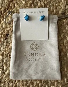 Kendra Scott Women’s Aqua Howlite Morgan Stud Earrings NWT - Picture 1 of 1