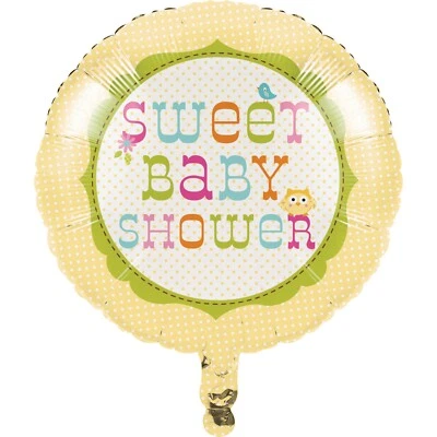 Happi Tree Baby Shower Sweet Baby Owl Decor  18" Foil Mylar Balloon - Image 1 of 2