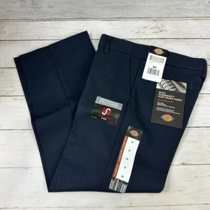 Dickies Navy Blue Work School Pant Boys 8 Husky Flat Front 27x24" New - Picture 1 of 11