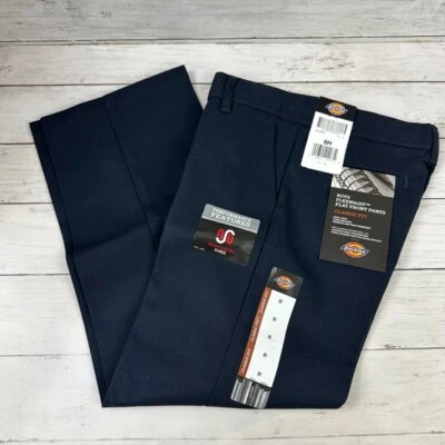 Dickies темно-синий работы школы брюки для мальчиков 8 хаски плоский передний 27 x 24» новый - Изображение 1 из 4